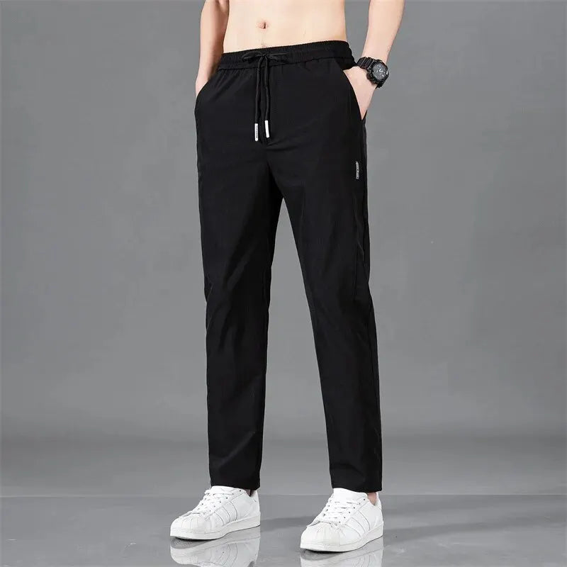 Men’s Lightweight Drawstring Pants – Breathable, Smart Casual, Full-Length - 3KDyn
